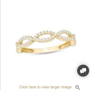 10k gold cubic zirconia braided ring